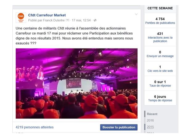 100 délégués CFDT du Groupe présents à l'A.G. Carrefour du 17 Mai.