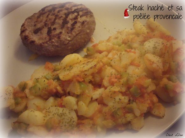 Steak haché et sa poêlée provencale