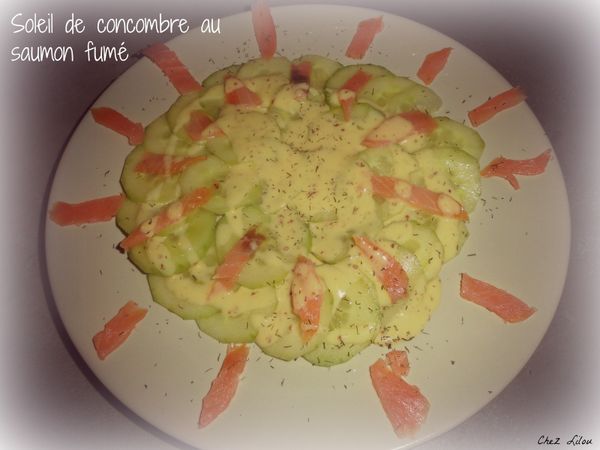 Soleil de concombre au saumon fumé