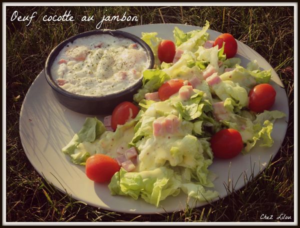 Oeuf cocotte au jambon