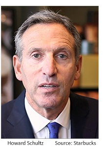 "Arrêtons de nous raconter des histoires ... le trafic en magasin est arrivé à un point d'inflexion inéluctable". Howard Schultz CEO Starbucks.