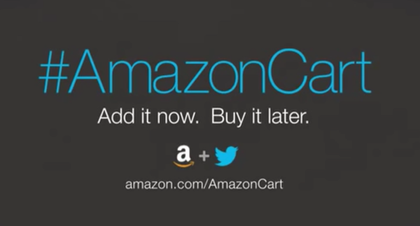 Amazon teste Twitter pour remplir sa shopping list et commander en ligne.