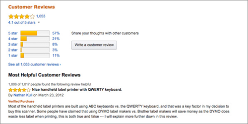 Amazon utilise l'IA et le Machine Learning pour optimiser la pertinence des commentaires clients.
