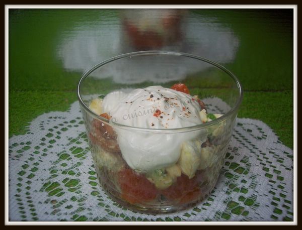 verrines de tomates cerise au chèvre