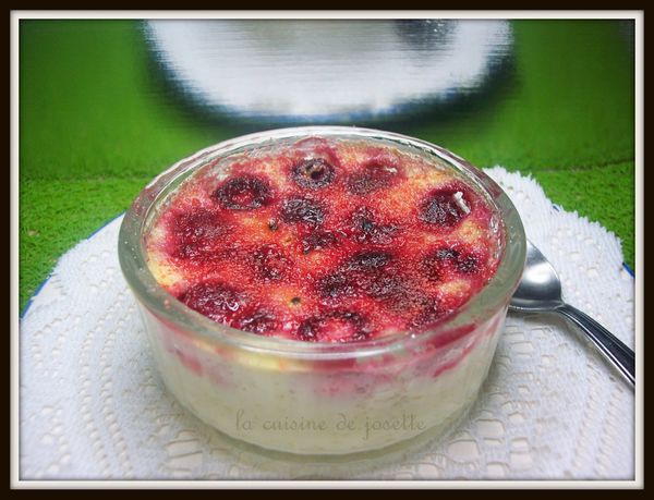 crème brulée aux framboises et mascarpone