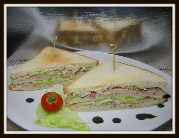club jambon, fromage frais, ciboulette