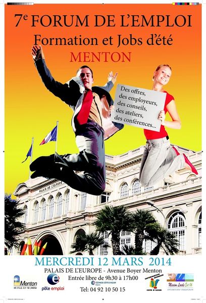 MENTON: FORUM DE L’EMPLOI DE LA FORMATION ET DES JOBS D’ETE
