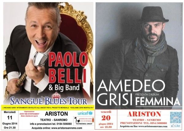 Ariston di Sanremo:Mercoledì 11 giugno ore 21.30 appuntamento con Paolo Belli e Big Band