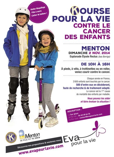 Kourse pour la vie sur la Promenade du Soleil à Menton et les enfants roulent contre le cancer !!!