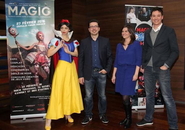 De gauche:Séverine Pagliaccia-Boivin, Production Assistant Cedric Biscay, President & CEO Dominique Langevin, Producer Hervé Trouillet, Directeur Artistique Réalisateur