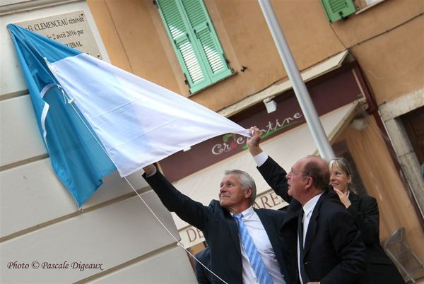 Inauguration de la nouvelle Place Clémenceau à Menton, le 2 avril 2016