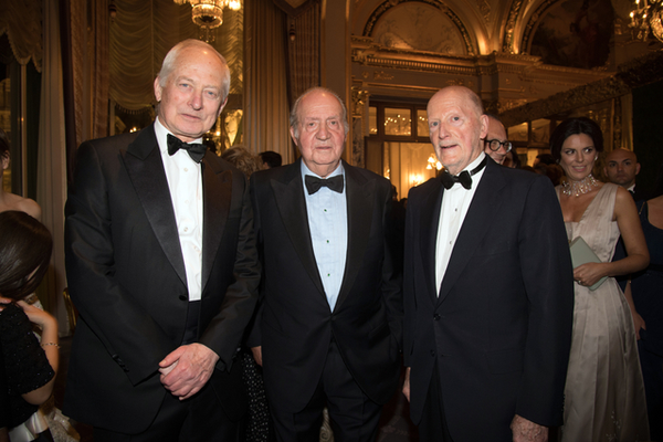 Hans-Adam, Principe Sovrano del Liechtenstein, il re di Spagna Juan Carlos ed il re Simeone di Bulgaria S