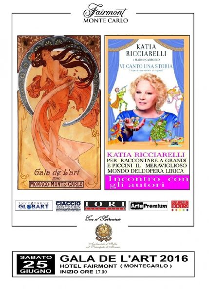 KATIA RICCIARELLI MADRINA A MONTECARLO PER LA QUINTA EDIZIONE DEL GALA DE L’ART 2016