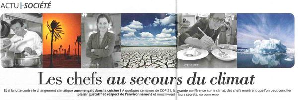 Interview d'Olivia Gautier dans Femme Actuelle n°1620 "les chefs au secours du climat"
