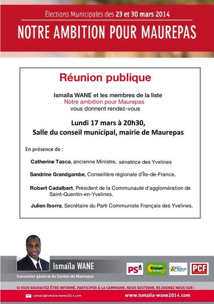 réunion publique de Notre ambition pour Maurepas