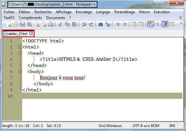 HTML 5 & CSS3: Atelier 2 (suite)