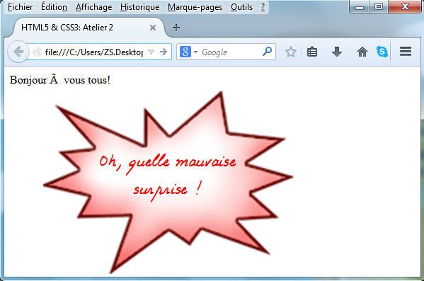 Atelier 2 (suite): Rendu visuel sous Firefox