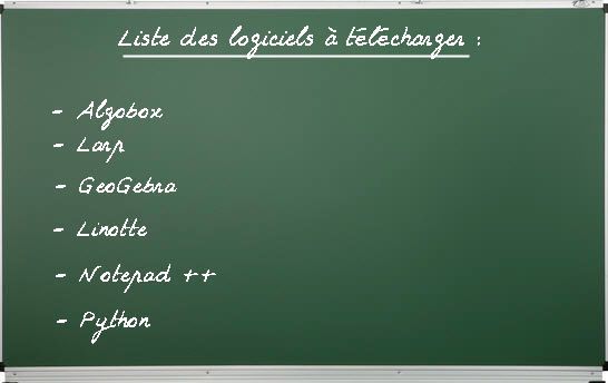 Liste des logiciels à télécharger