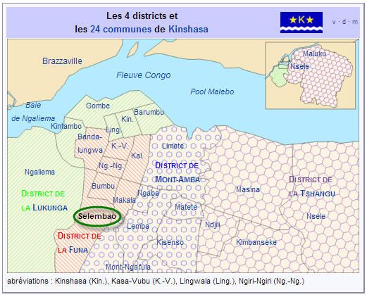 Carte de la commune de Kinshasa