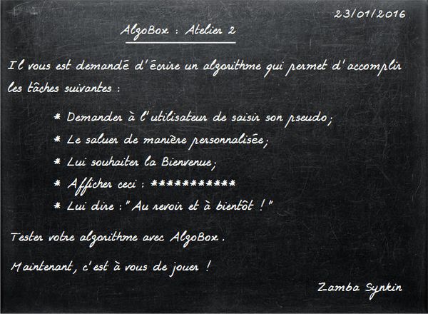 Algorithme - AlgoBox Atelier #2