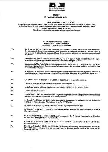 Fermeture de la pêche de moules dans le pertuis d'Antioche (17)