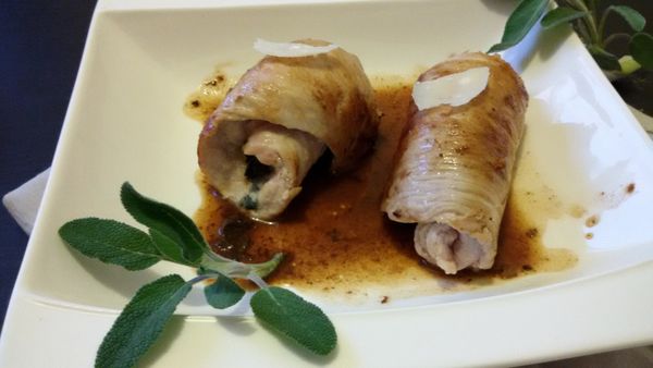 Saltimbocca au bacon, parmesan et sauge
