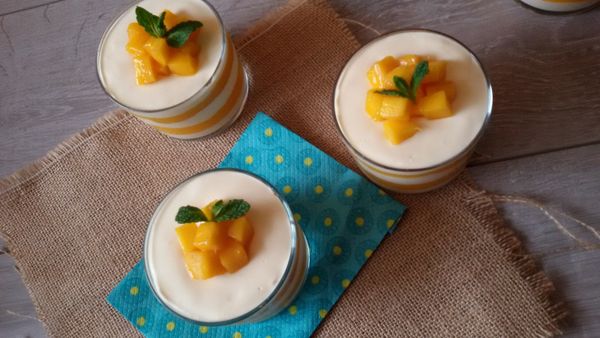 Verrines bayadère à la mangue