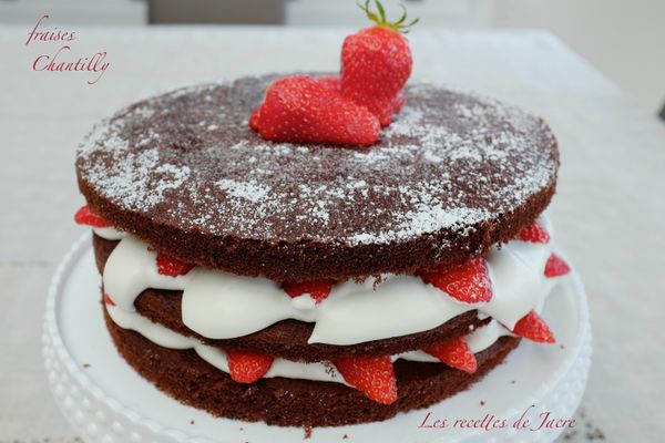Gâteau aux fraises/chantilly