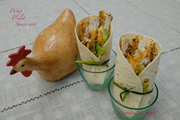 Wrap au poulet à la sauce saté