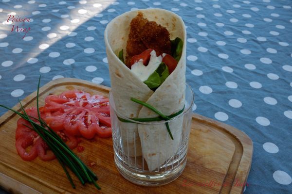 Wrap poisson sauce fromage blanc échalote