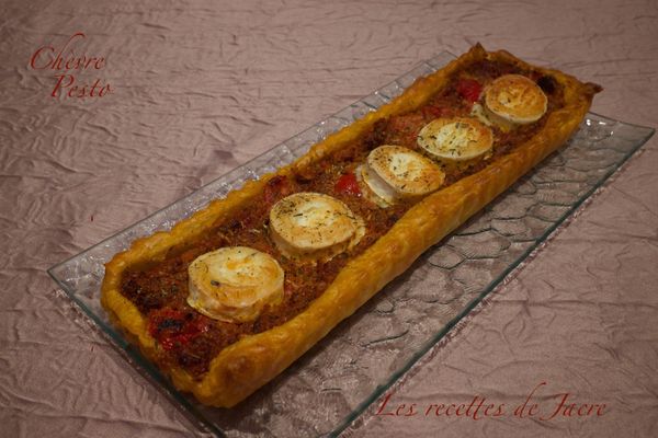 Tarte chèvre et pesto rosso