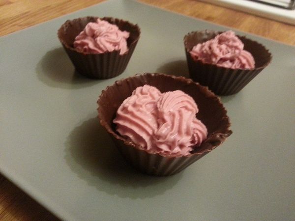 les coupelles chocolat et ganache montée