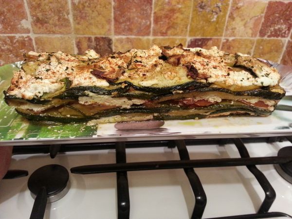 le mille-feuilles de courgettes et chèvre