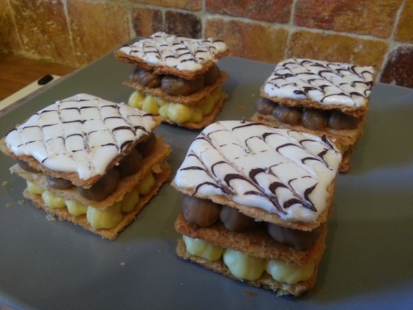 les mille-feuilles vanille chocolat