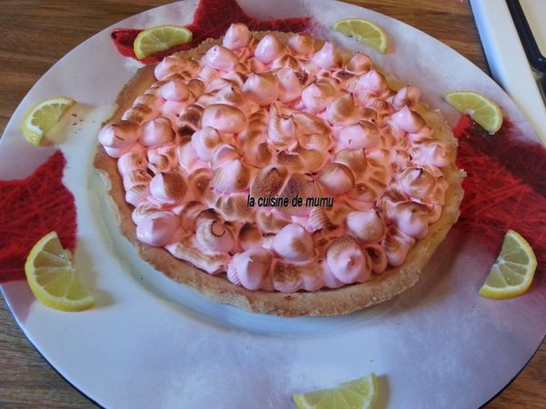 la tarte au citron avec sa meringue à la fraise