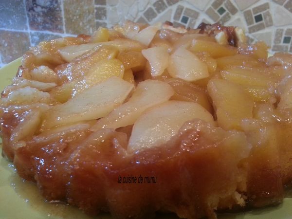 la tarte tatin pommes, poires sur pâte sablée aux amandes