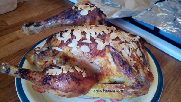 le poulet au miel et aux amandes