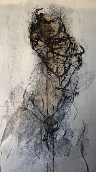 Dessin sur papier aquarellé 76x56