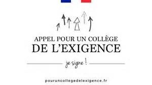 une péttion qui mérite d'être signée : pour un collège de l'exigence