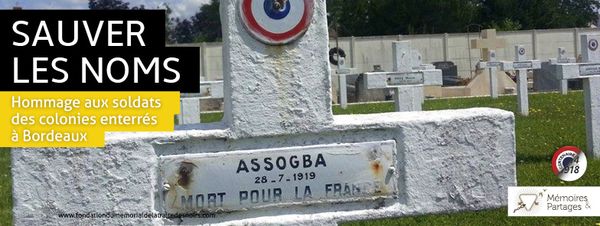 « SAUVER LES NOMS », UN HOMMAGE AUX SOLDATS DES COLONIES ENTERRES A BORDEAUX