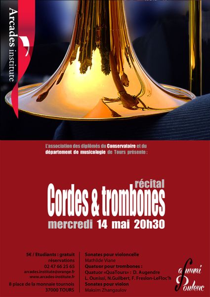 Mercredi 14 mai à 20h30 Récital cordes & trombones