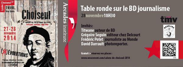 Vendredi 28 novembre 18h30 > Table ronde sur le BD journalisme