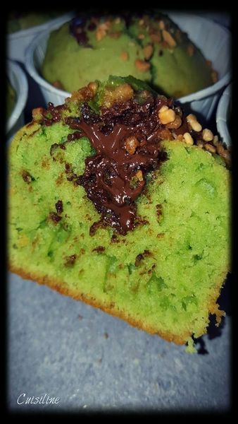 Muffins à la pistache coeur choco