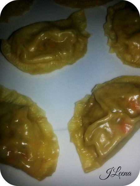 Raviolis vapeur au saumon et legumes au COOKEO