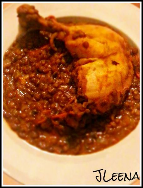 lentilles au poulet (au cookeo)