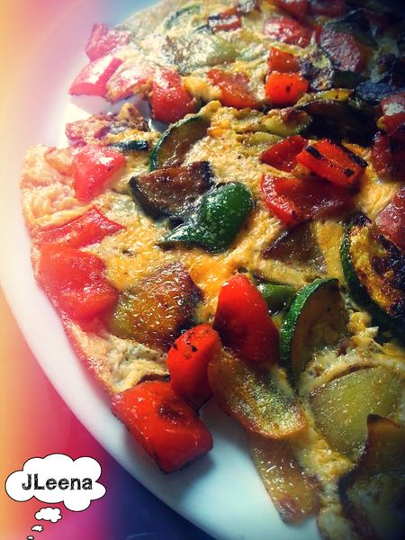 Omelette aux legumes grillés (sur crepière ou plancha)