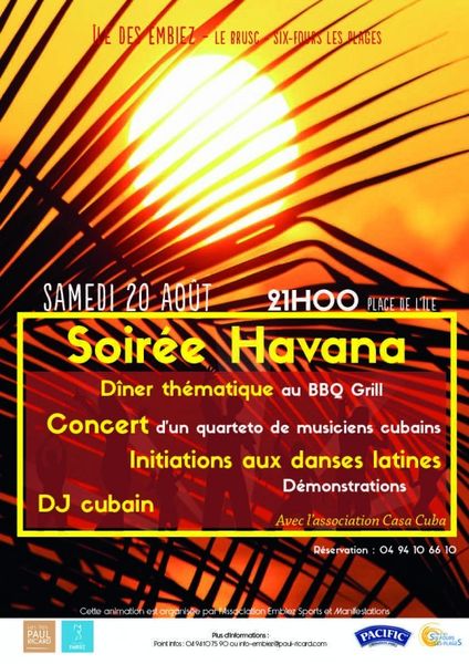 Soirée cubaine sur l'île des Embiiez