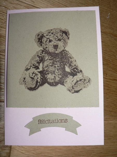 carte félicitations ourson stampin'up