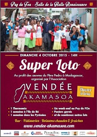 Vendée : super loto au profit du père Pedro, dimanche 4 octobre 2015
