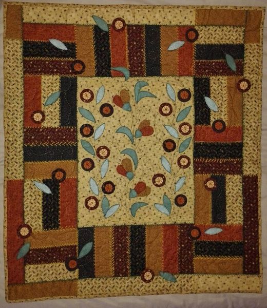 Un patchwork quilt country fait entièrement à la main